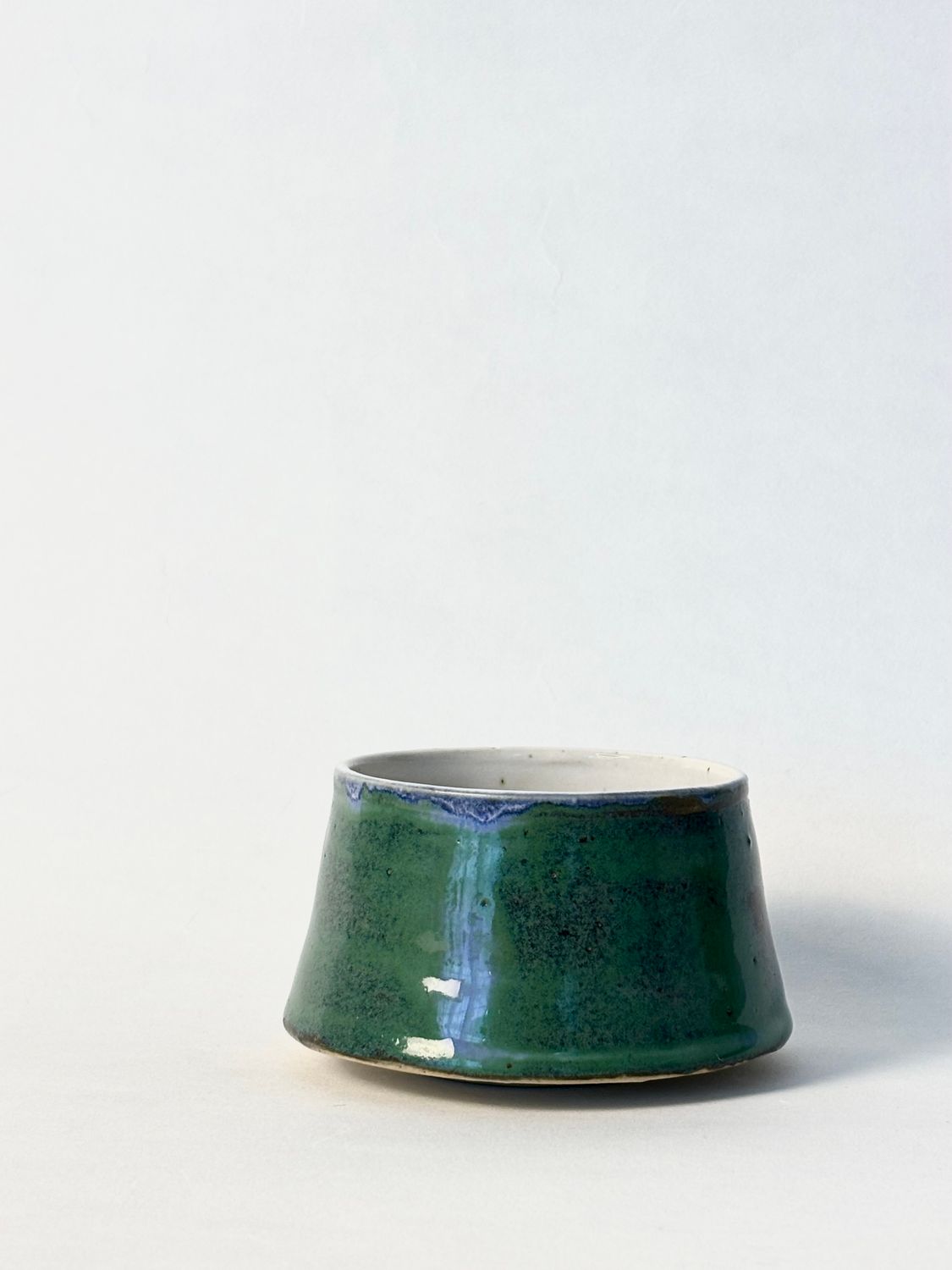 Floating Cappuccino Cup - Indigo Float glaze with white glaze inside