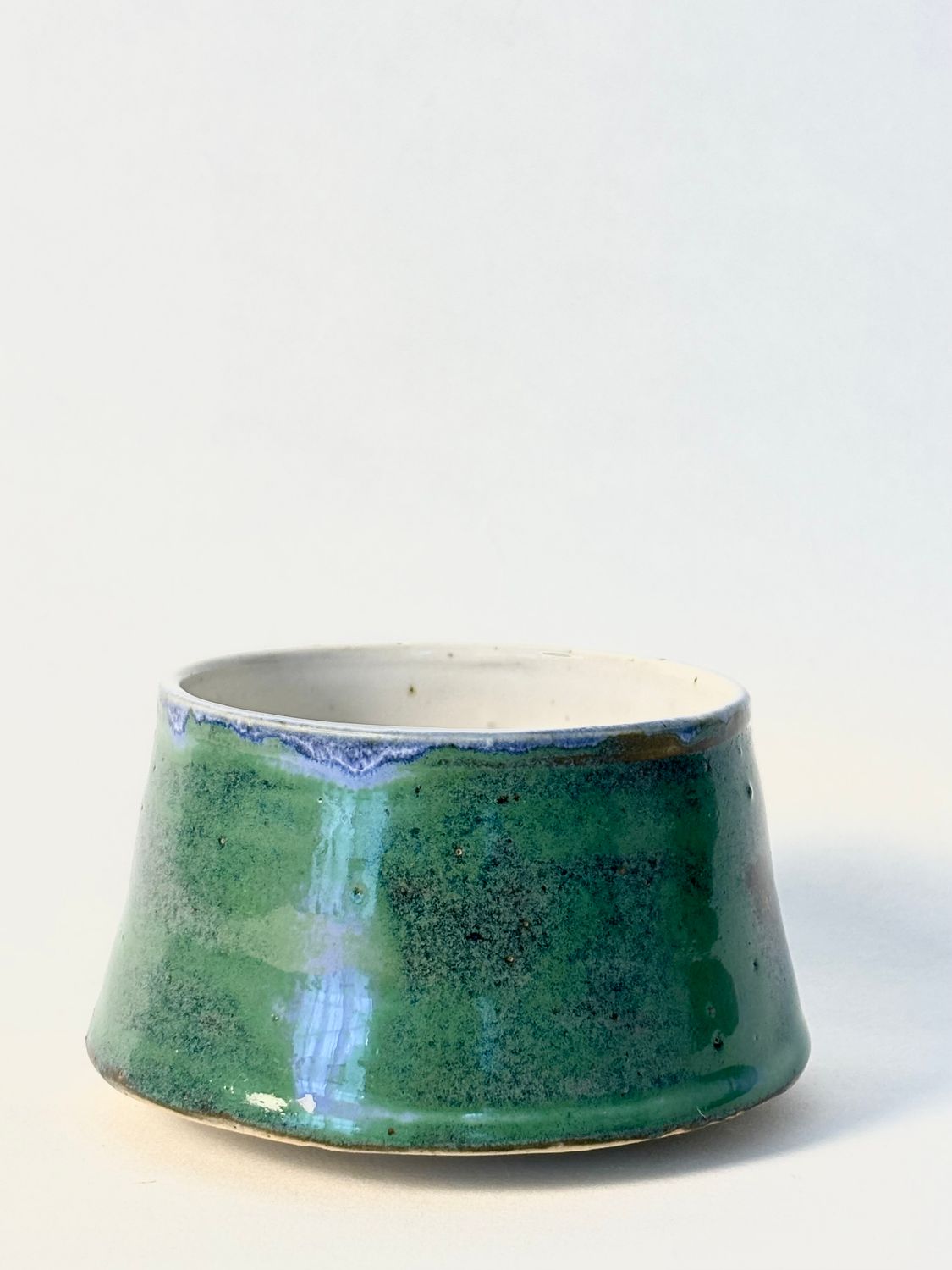 Floating Cappuccino Cup - Indigo Float glaze with white glaze inside