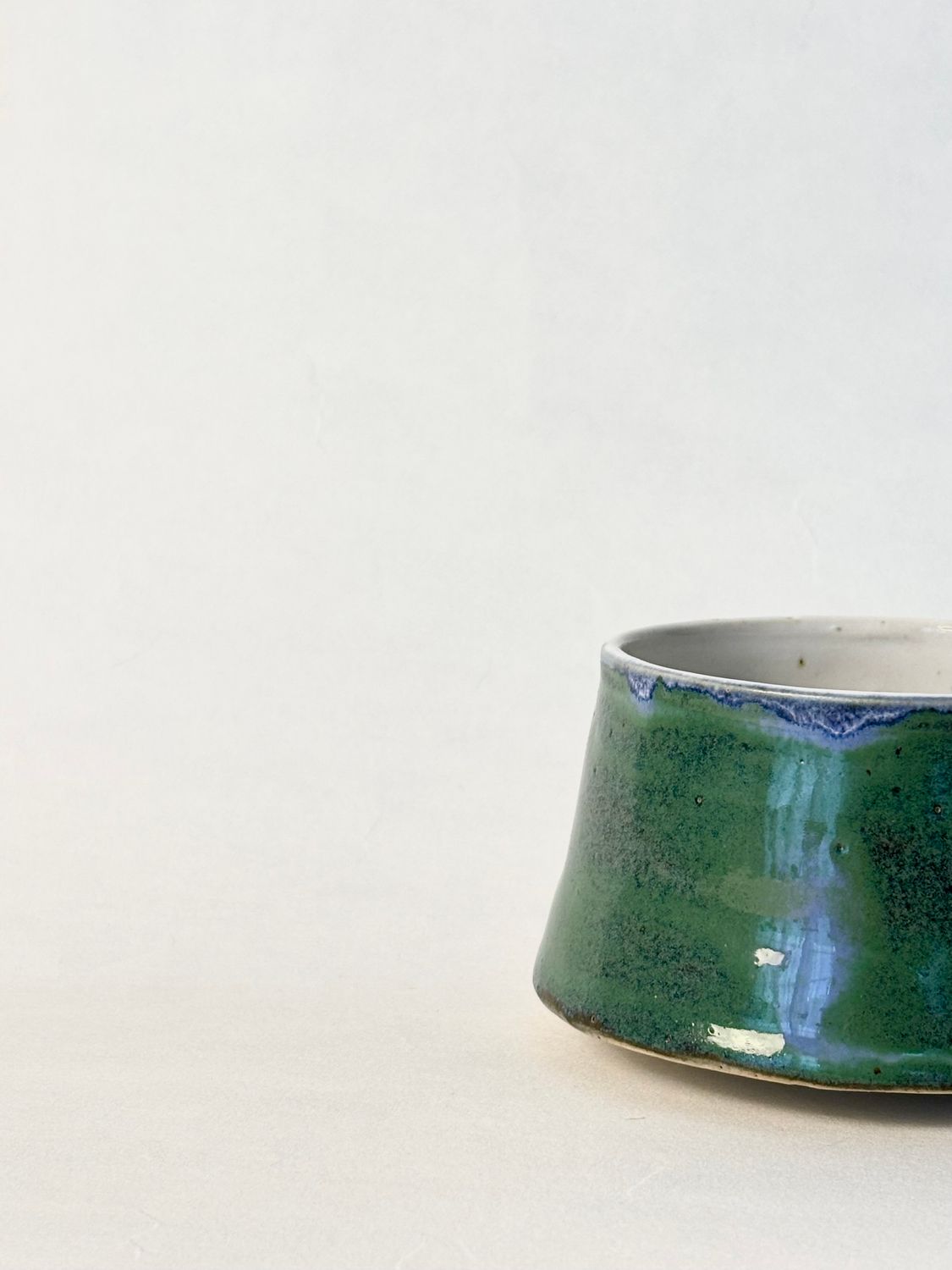 Floating Cappuccino Cup - Indigo Float glaze with white glaze inside