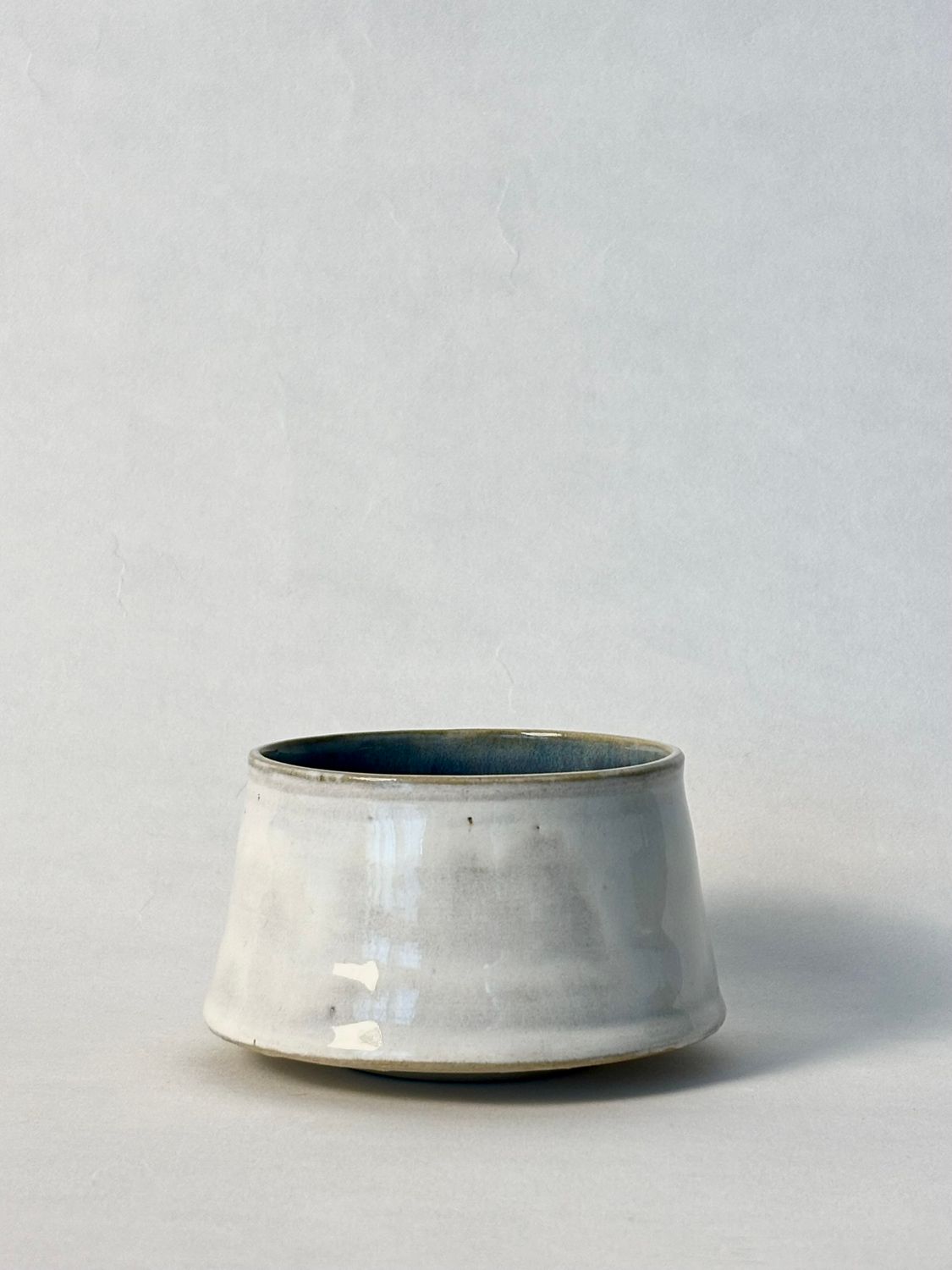 Floating Cappuccino Cup - White - with Floating Blue glaze inside