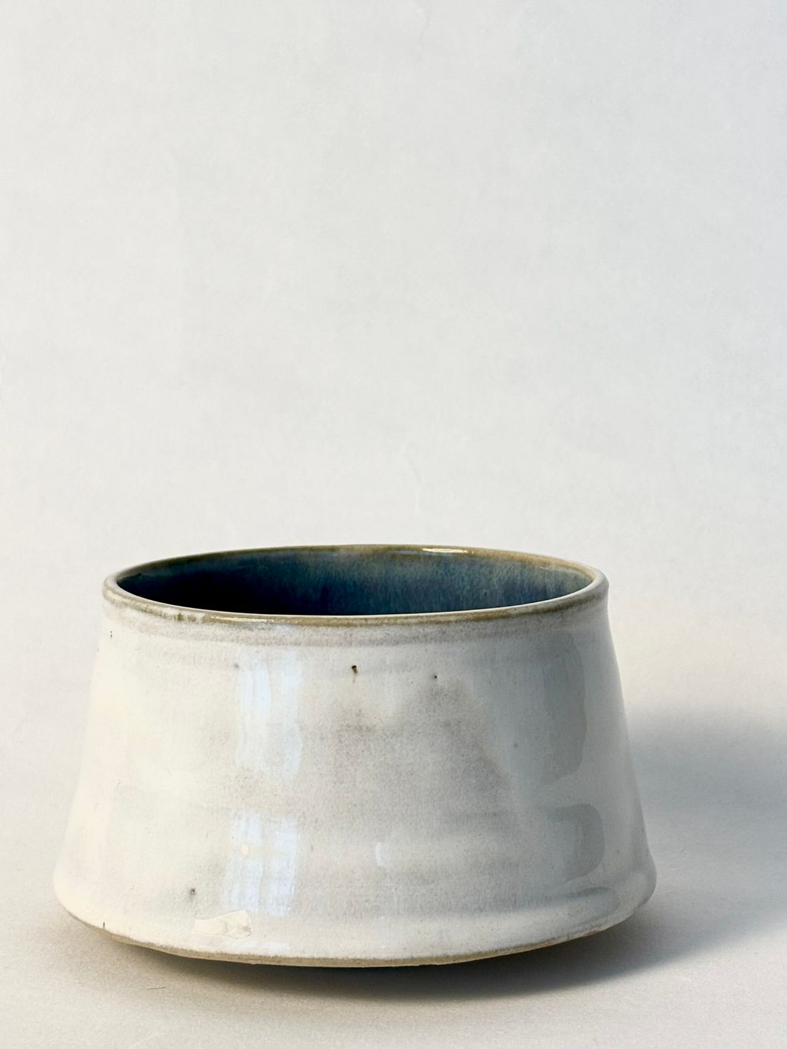 Floating Cappuccino Cup - White - with Floating Blue glaze inside