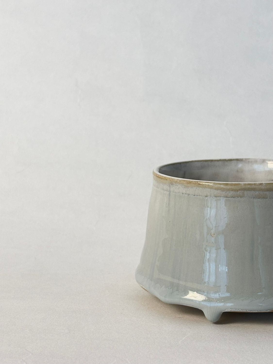 Floating Cappuccino Cup - Cloudburst with white glaze inside