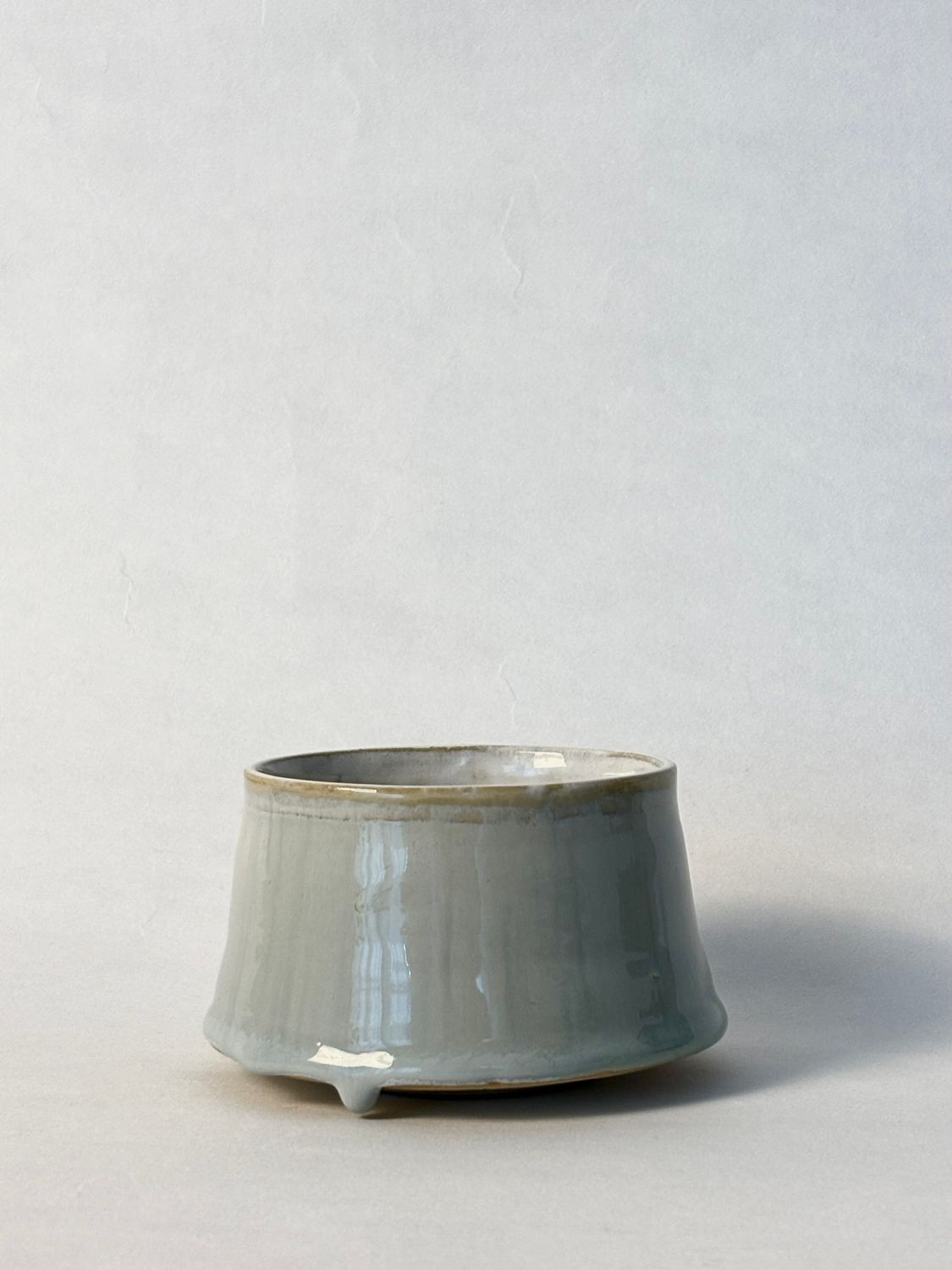 Floating Cappuccino Cup - Cloudburst with white glaze inside