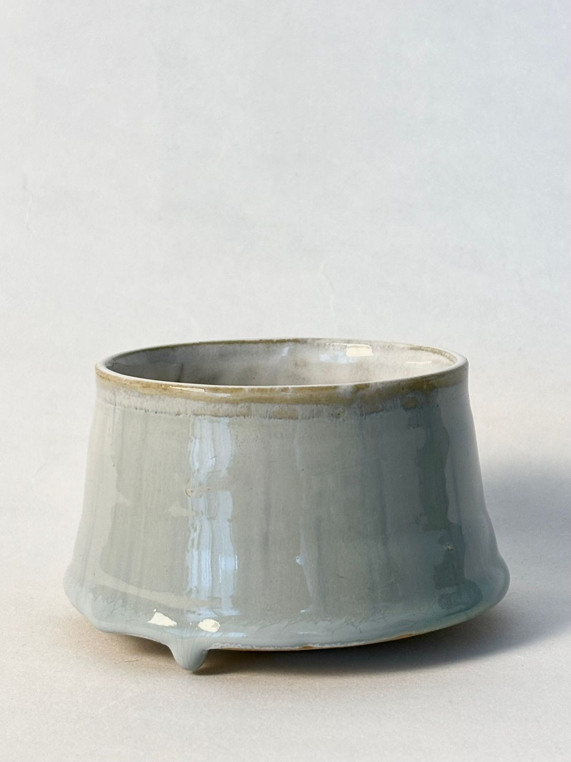 Floating Cappuccino Cup - Cloudburst with white glaze inside