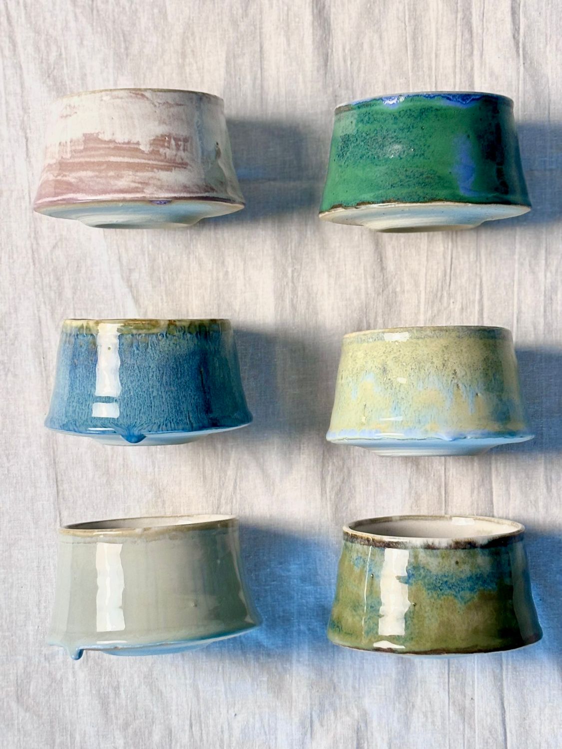 Floating Cappuccino Cup - Cloudburst with white glaze inside