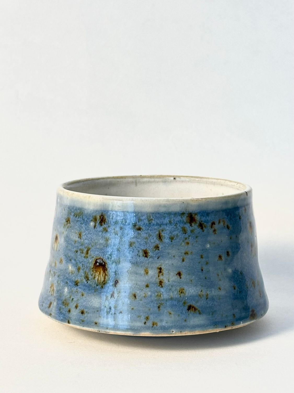 Floating Cappuccino Cup - Wedgewood with layer of Shipwreck glaze, white glaze inside