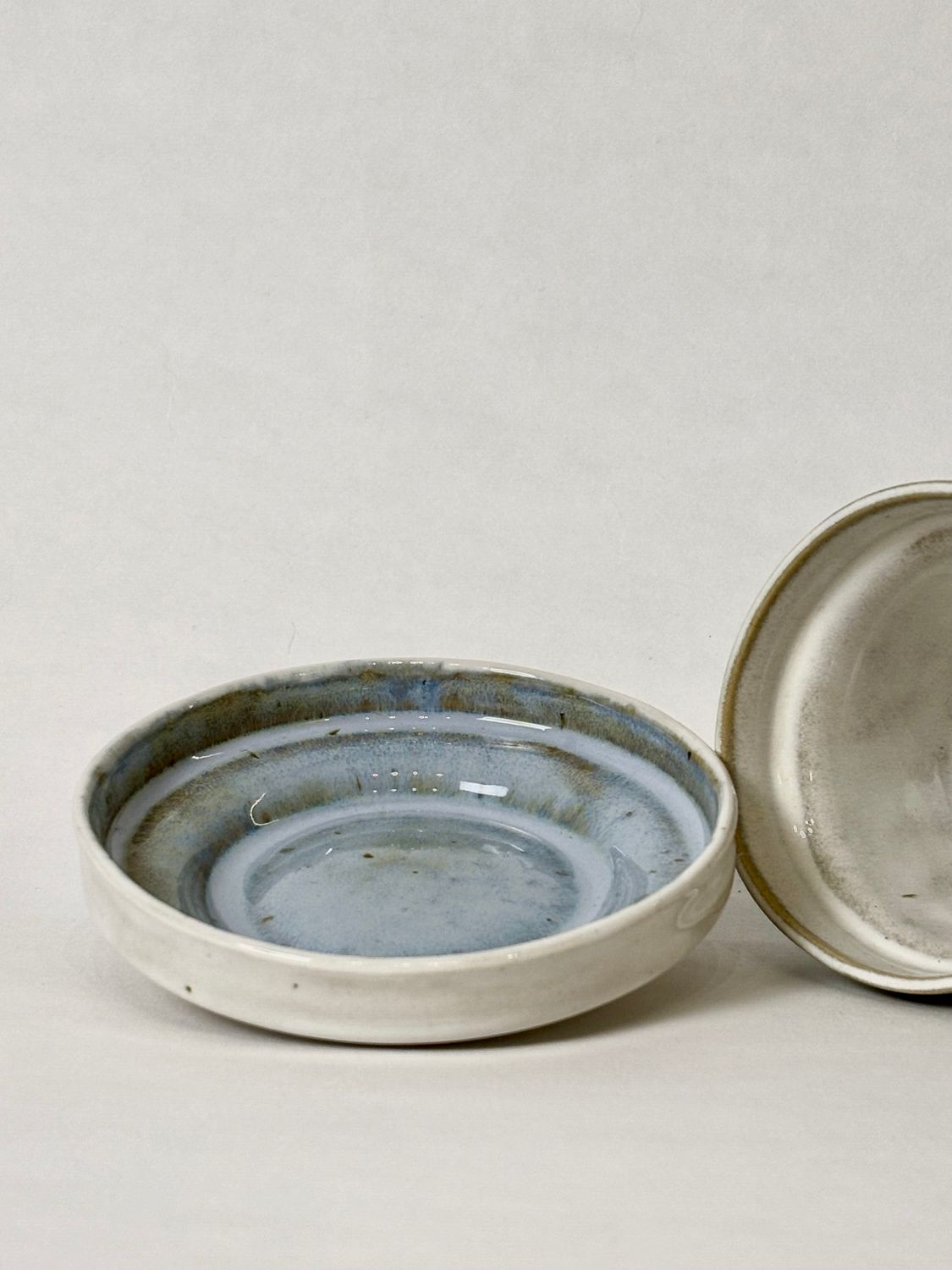 Small coffee set - Soft blue with with white/honey flux