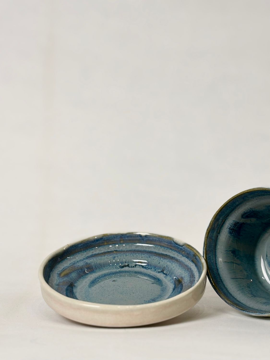 Small coffee set - Floating blue with contrasting dusty rose/blue
