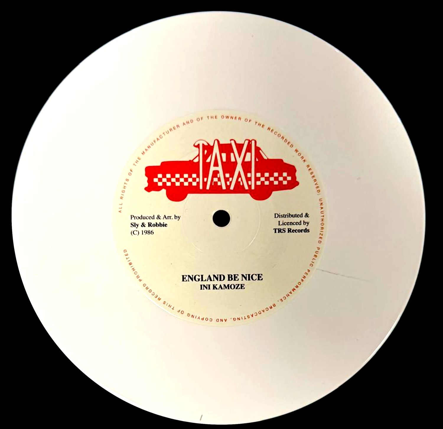 INI KAMOZE - England Be Nice (White 7") Limited Edition