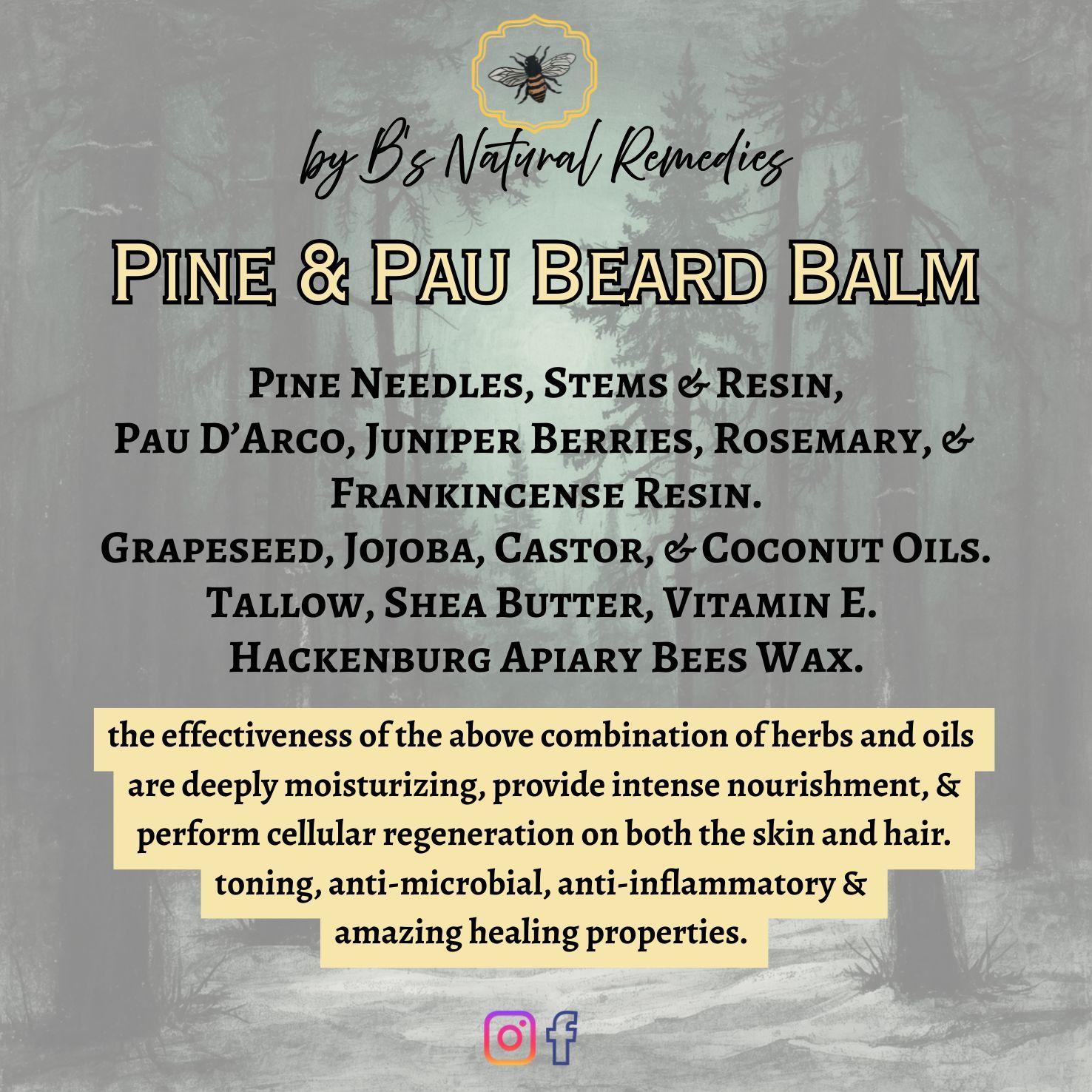 Pine &amp; Pau Beard Balm