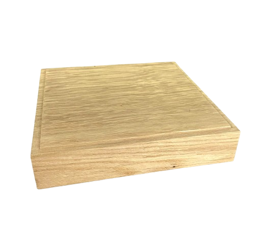 Socle en chêne pour statue 15 x 15 x 3 cm