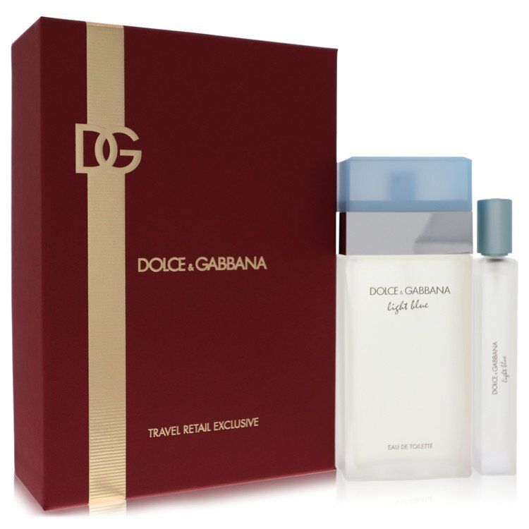 Light Blue by Dolce &amp; Gabbana Gift Set -- 3.4 oz Eau De Toilette Spray + .33 oz EDT Spray Travel Exclusive (Women)