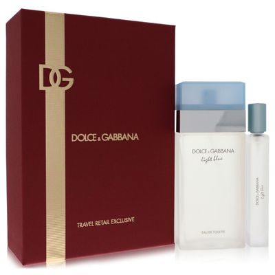 Light Blue by Dolce &amp; Gabbana Gift Set -- 3.4 oz Eau De Toilette Spray + .33 oz EDT Spray Travel Exclusive (Women)