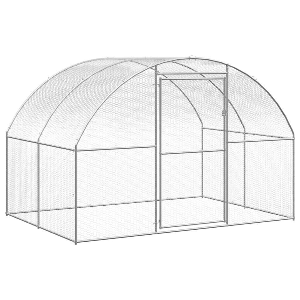 Chicken Coop Silver Galvanized Steel Large Durable Chicken Coop