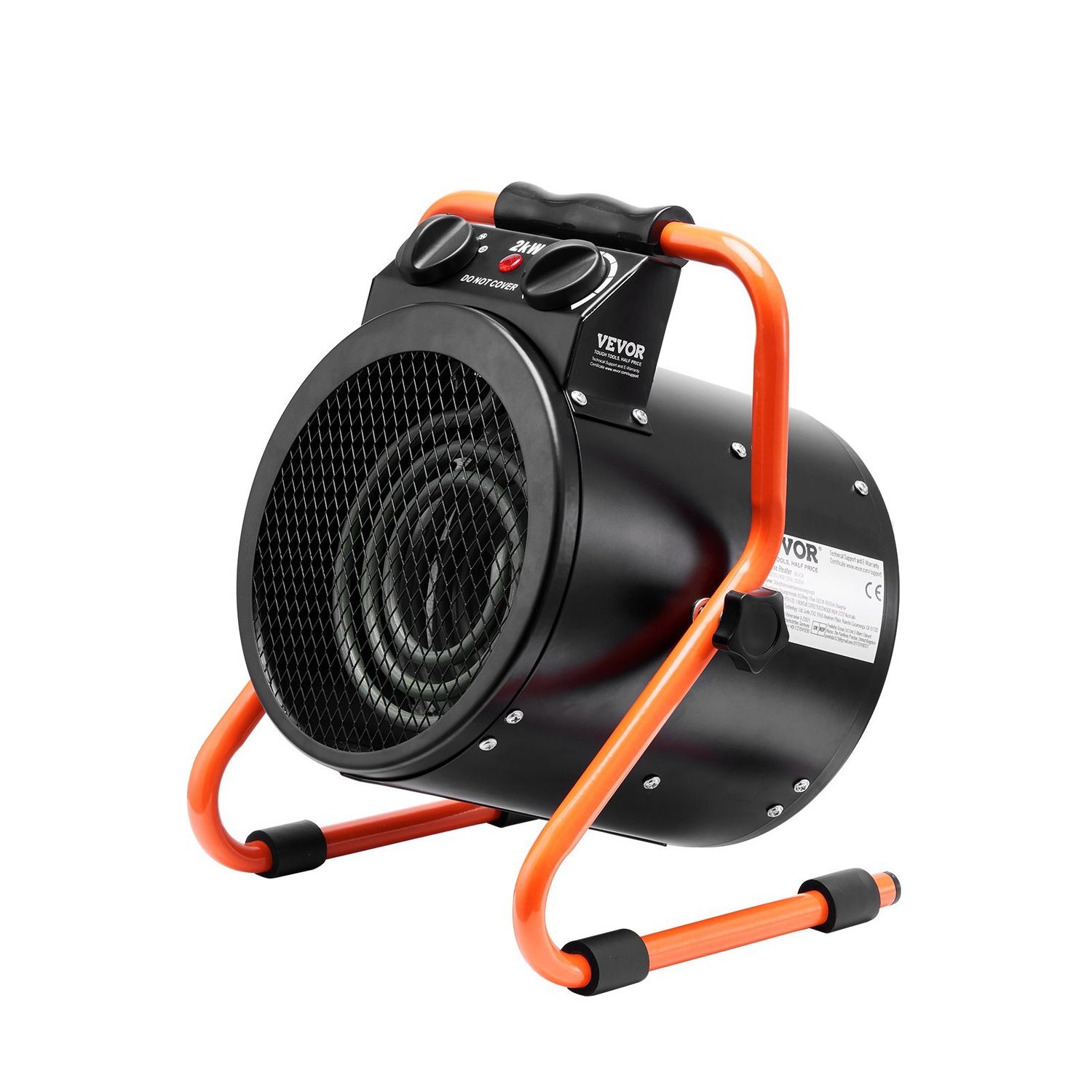 Greenhouse Heater, 1500W Fast Heating with Overheat Protection, 2-Speed Setting Small Grow Tent Heater, Electric Portable Heater Fan for Green House, Flower Room, Workplace, IP24 Waterproof