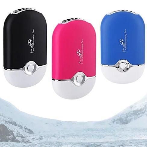 Color: Blue - Porta Cooler Portable Air Conditioning USB Powered Personal Mini Fan
