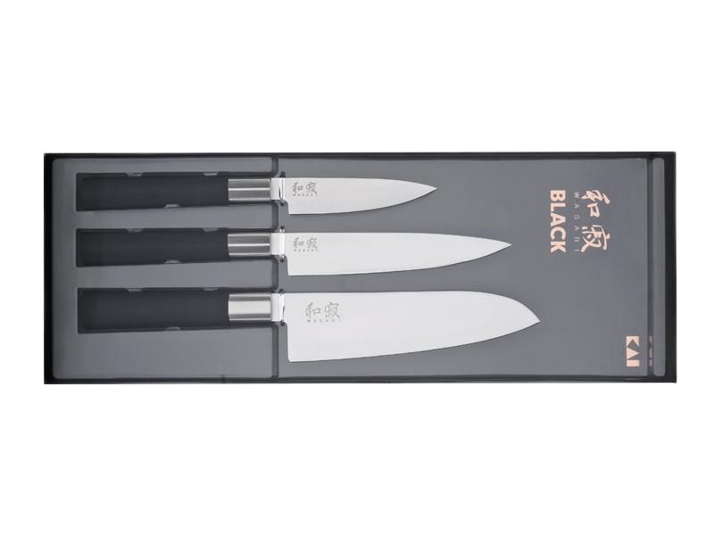 Set 3 Couteaux KAI Wasabi Black