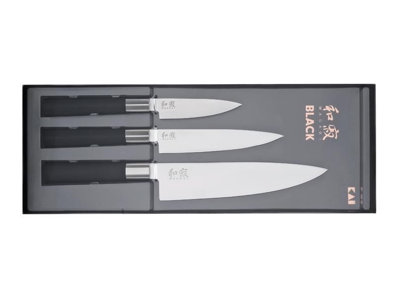 Set 3 Couteaux KAI Wasabi Black