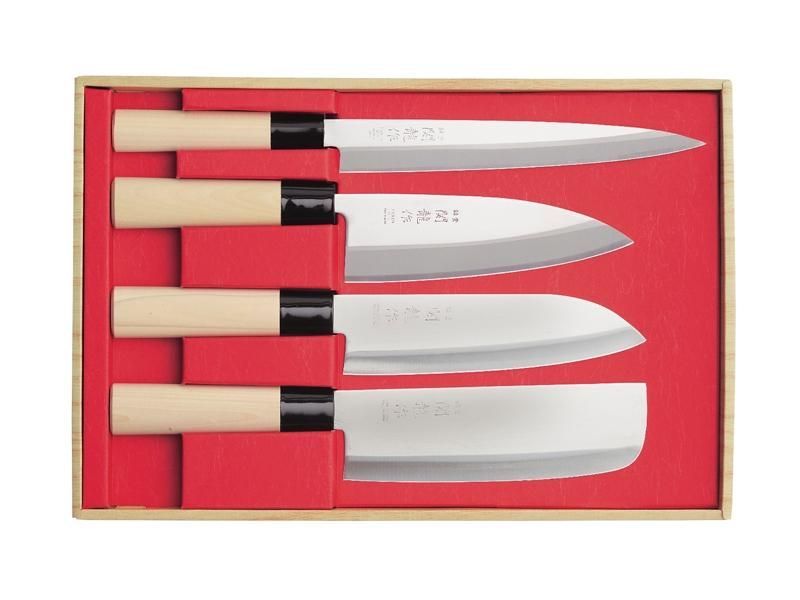 Coffret 4p. Sekiryu (Sashimi + Deba + Santoku + Nakiri)