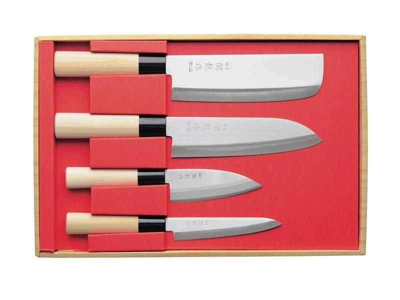 Coffret 4p. Sekiryu (Nakiri + Santoku + Kodeba + Petty)