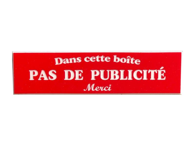 Grande étiquette "Pas de Publicité"