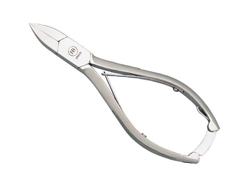 Pince à ongles incarnés branc. Quadrillées 15cm inox