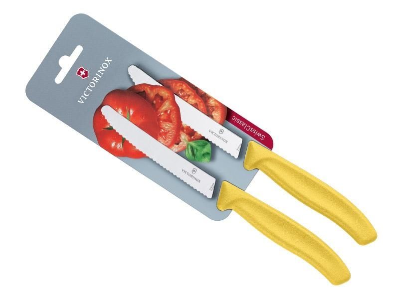 Set 2 couteaux à tomate Victorinox 11cm jaune