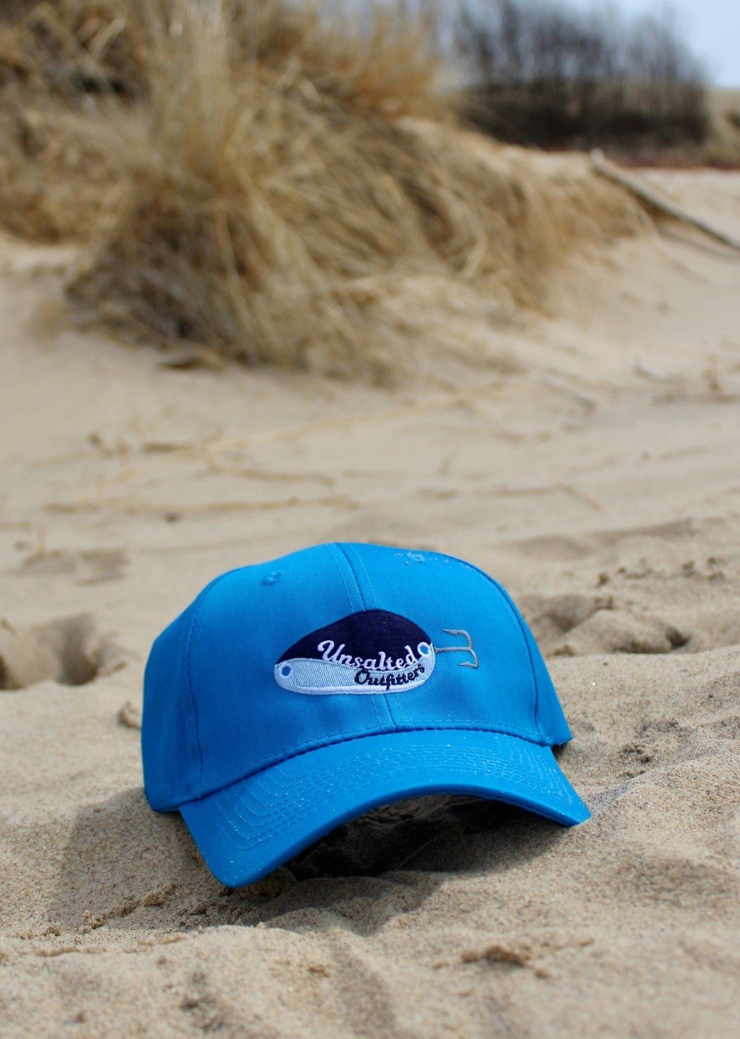 Embroidered Ocean Blue Tall Hat