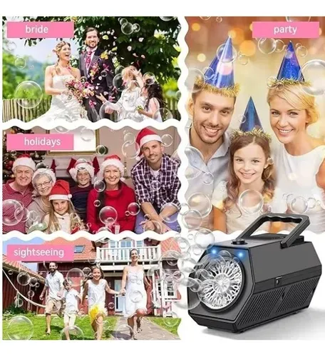 Máquina De Burbujas + 2lts De Líquido Fiestas