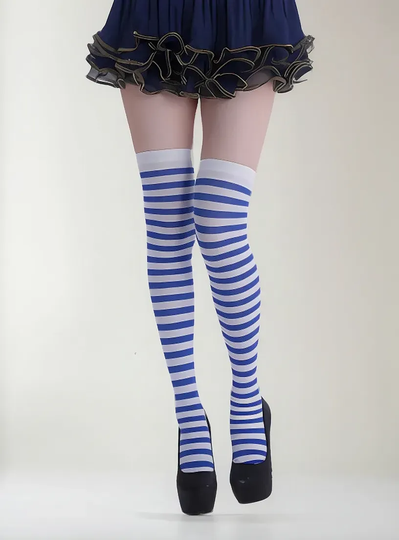 Medias A Rayas Bucaneras Adultos Disfraz Cosplay Can Can