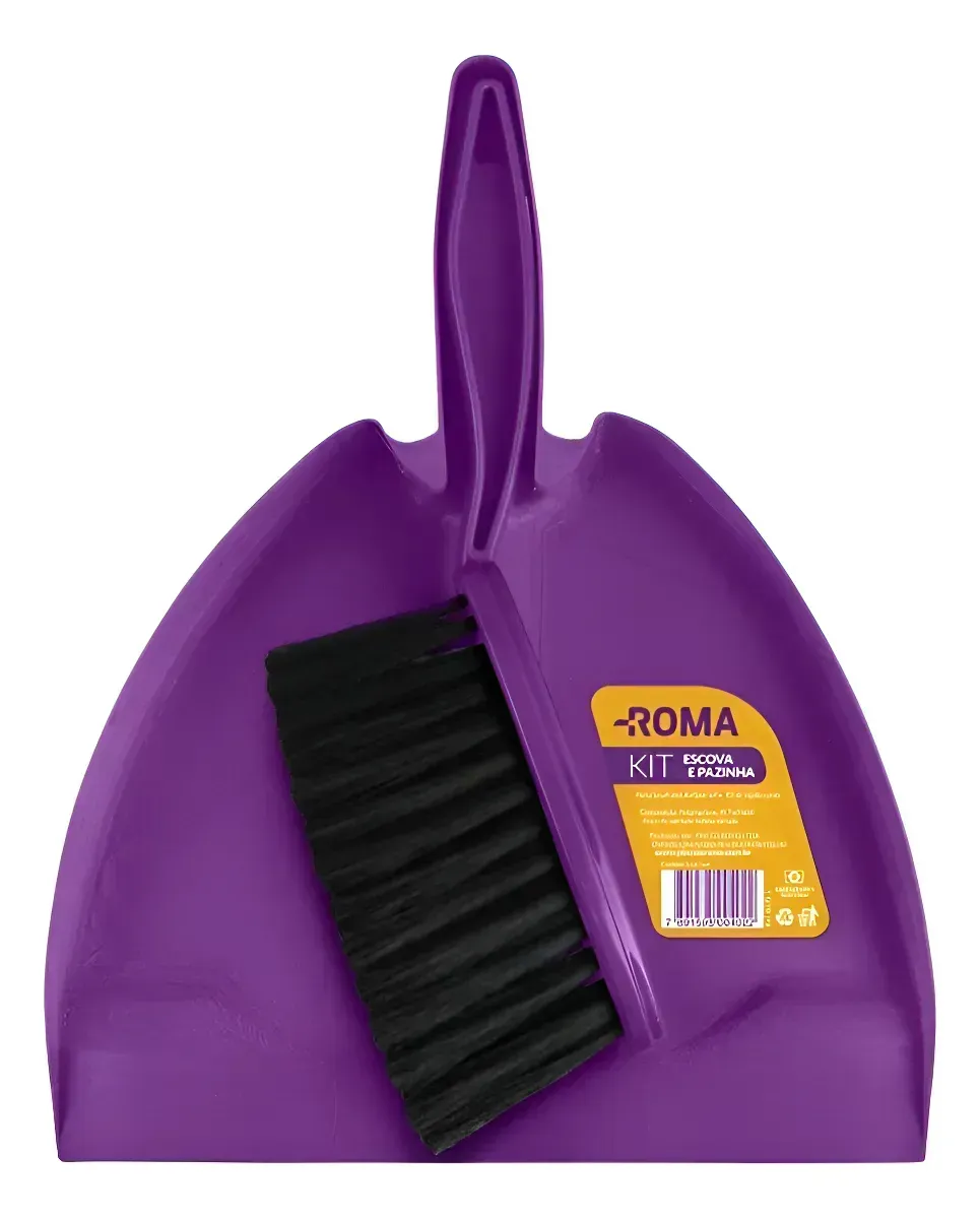 Pala Y Escobilla Plástica Roma Violeta