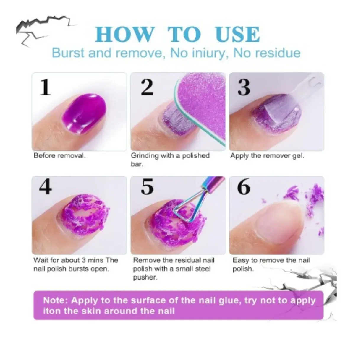 Kit Removedor De Esmalte Semi Permanente + Lima+ Empujador