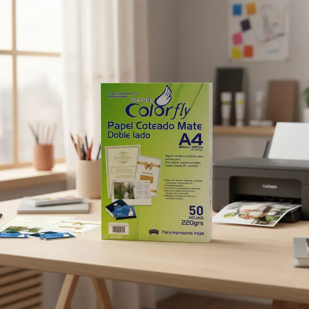 Papel Coteado Mate Tarjetas A4 220grs 50 Hojas Impresión Blanco