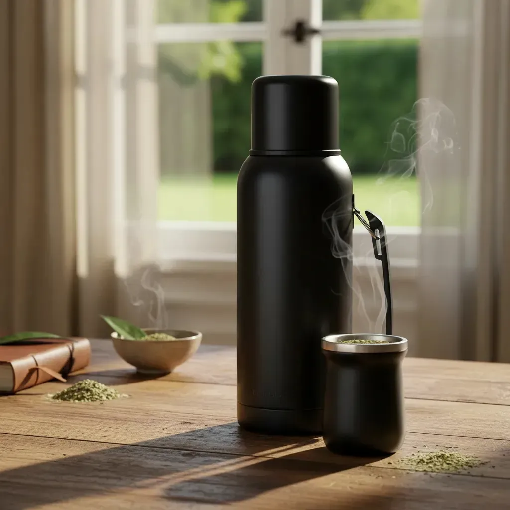 Set Pack Termo + Mate Acero Inoxidable Tapa Pico Cebador