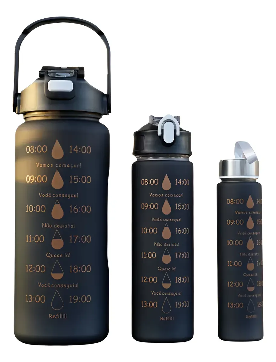Botella De Agua Set X3 Motivacional