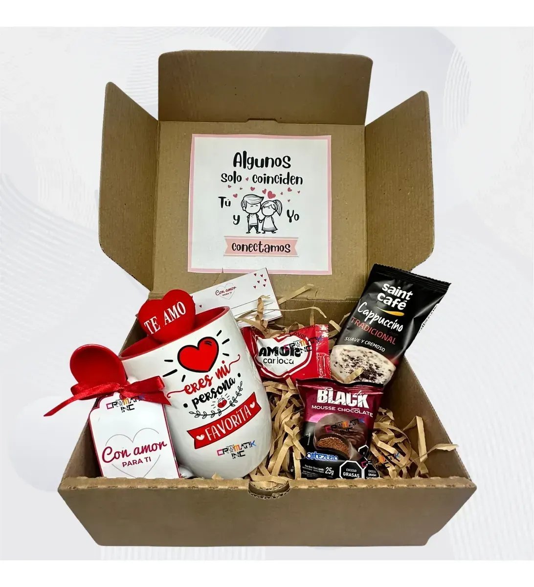 Caja Box Souvenir Regalo San Valentín Taza C/cuchara