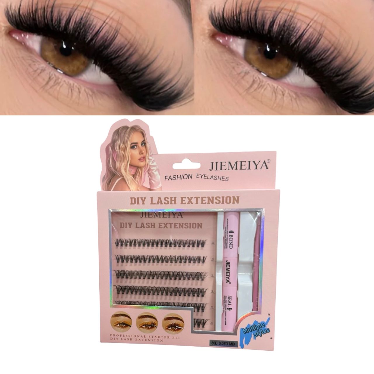 Kit de pestaña ramillete hazlo en casa 🤩🤩con pegamento fijador y pinza