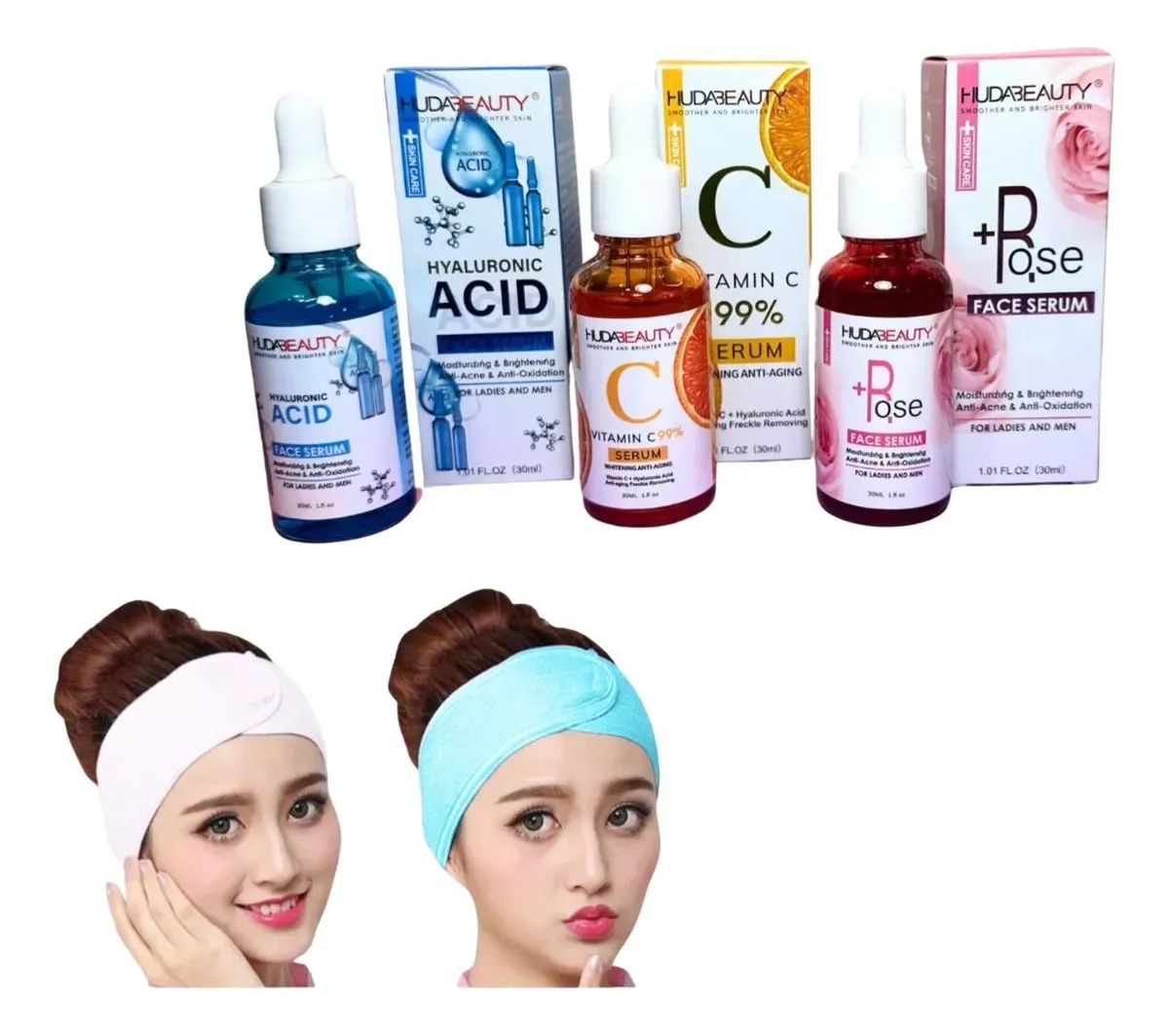 Pack X3 Serum Facial Skincare Cuidado Facial + Vincha Regalo