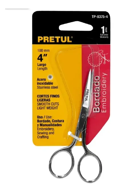 Tijera 4 De Acero Inoxidable Para Bordar Pretul