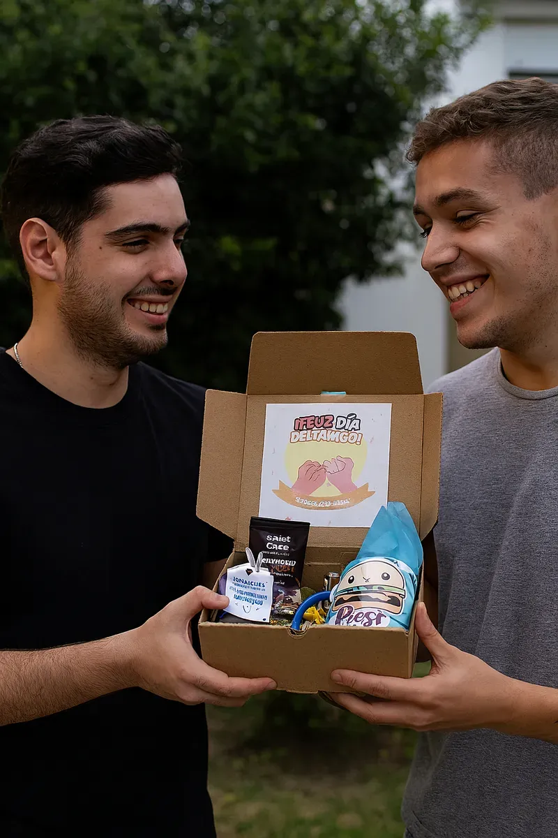 Box Caja Taza + Café Bombón Alfajor Dia Del Amigo