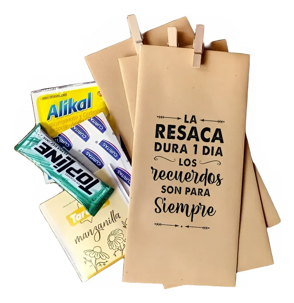Bolsa Kit De Resaca X10 con relleno  Despedidas Solteros Regalo Ocasiones