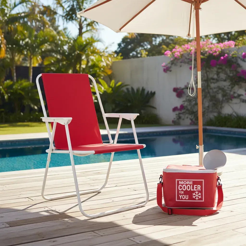 Combo Playa Silla Playera Plegable + Conservadora Chica 5lts