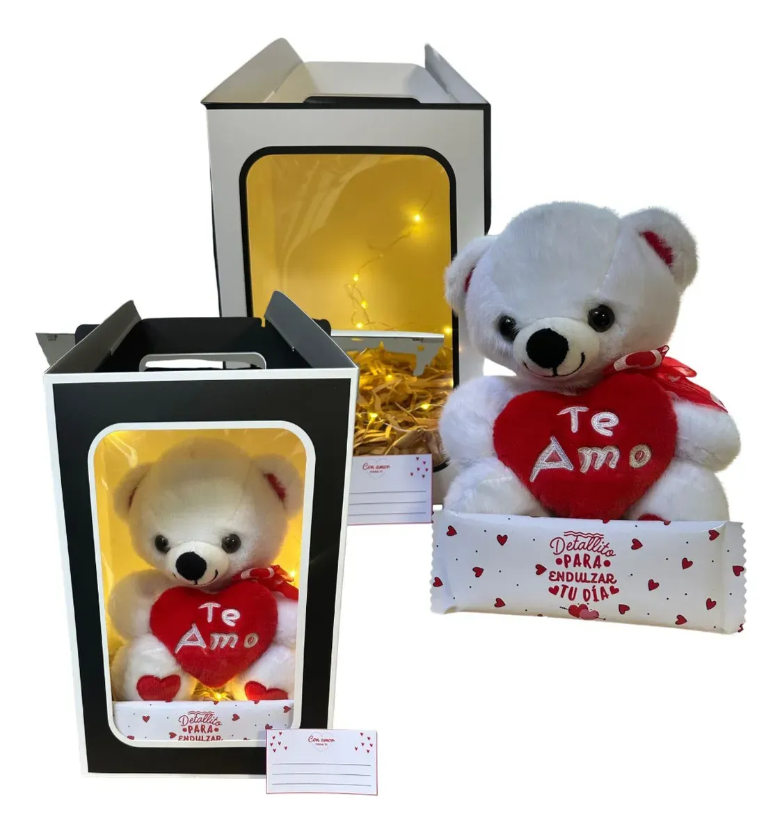 Caja Box + Oso + Chocolate Personalizado Día Del Amor Pareja