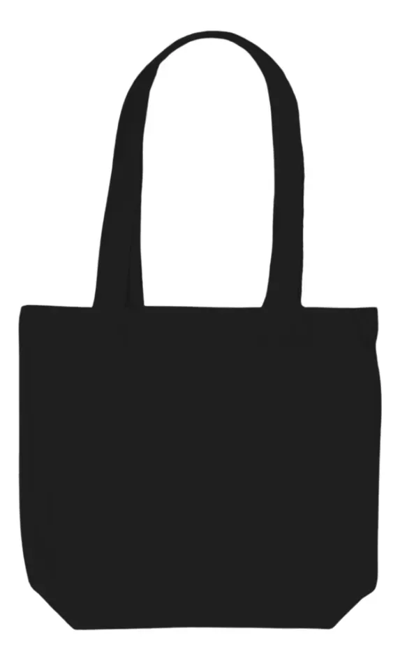Bolsa/bolso Tote Bag De Lino Grande Negro