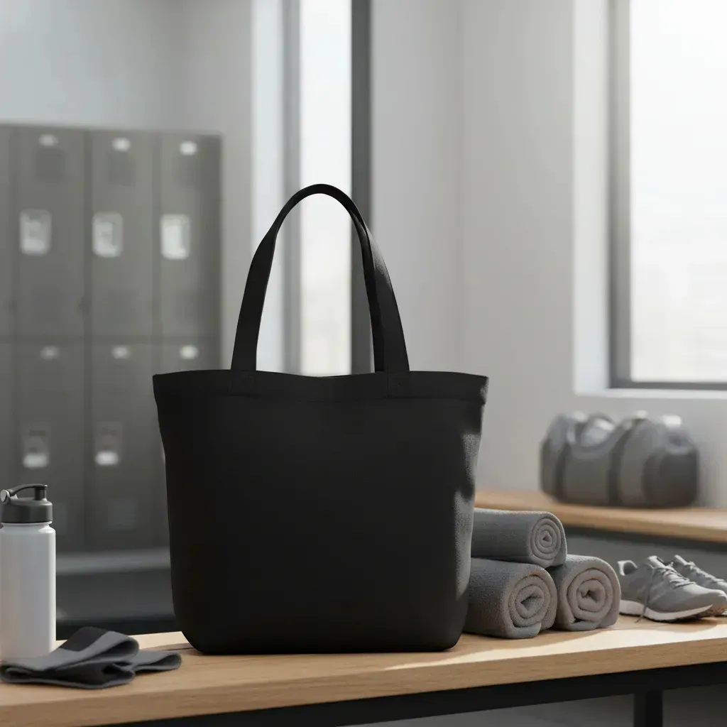 Bolsa Tote Bag De Lino Grande Negro