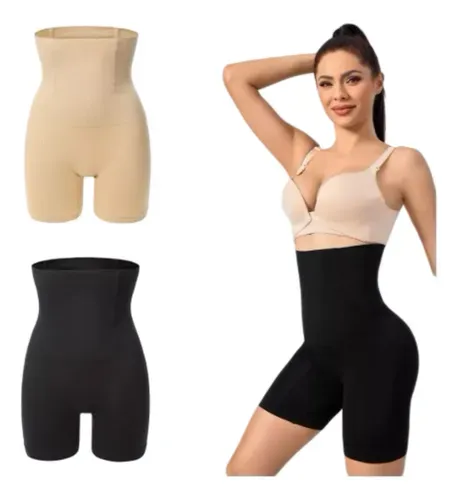 Faja Short Cintura Alta Levanta Glúteos Posparto Con Varilla