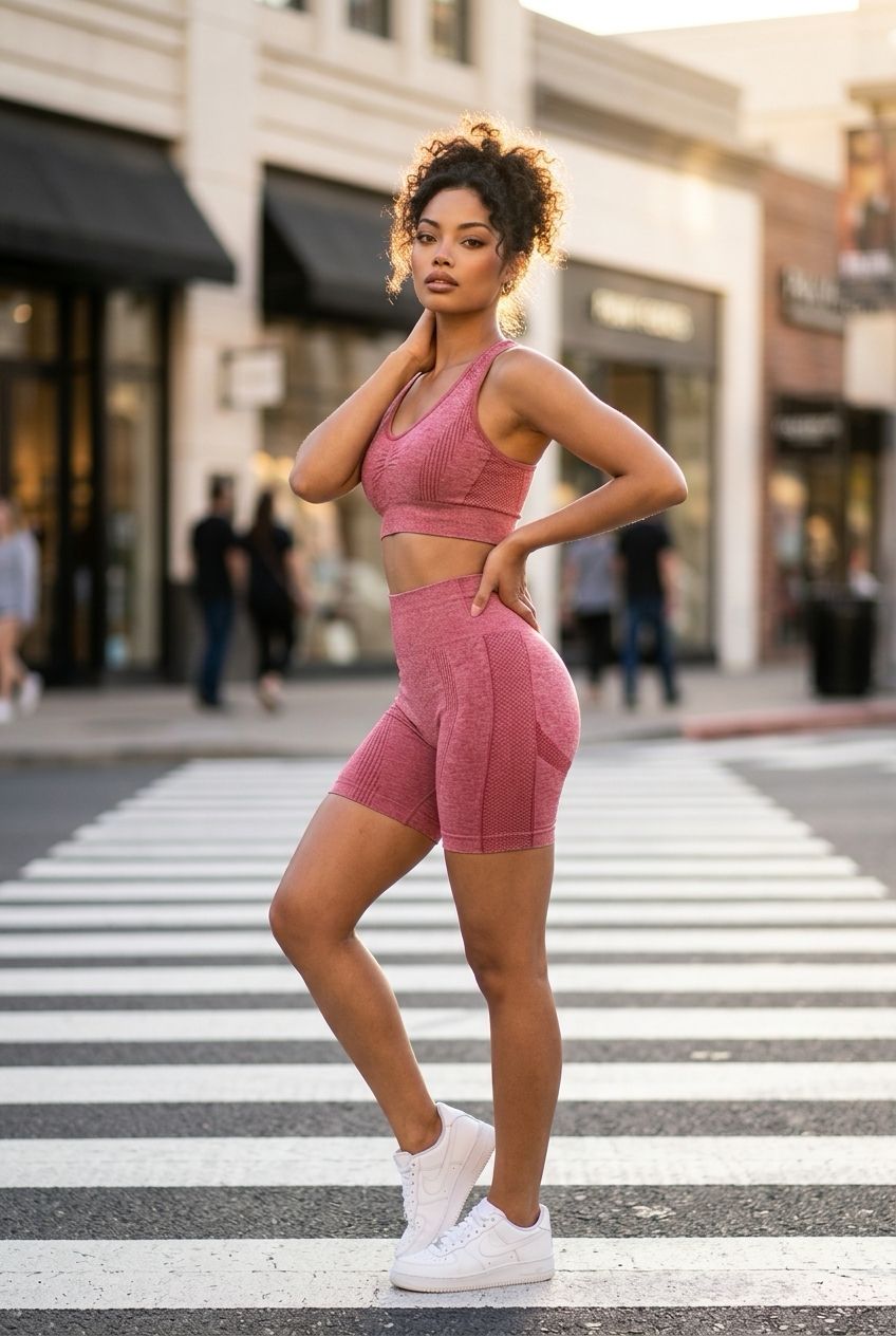 Conjunto deportivo top+short +medias larga de regalo 🎁