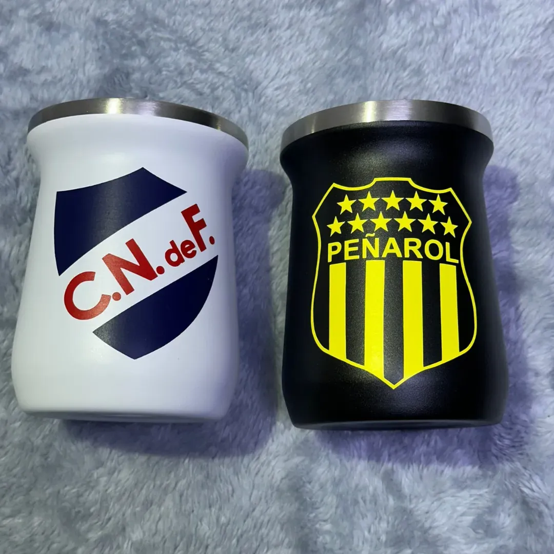 Mate De Acero Inoxidable Diseño Futbol