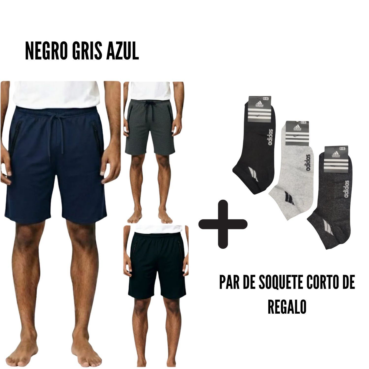 Short Deportivo C/Cierre Juvenil + Par de medias soquetes