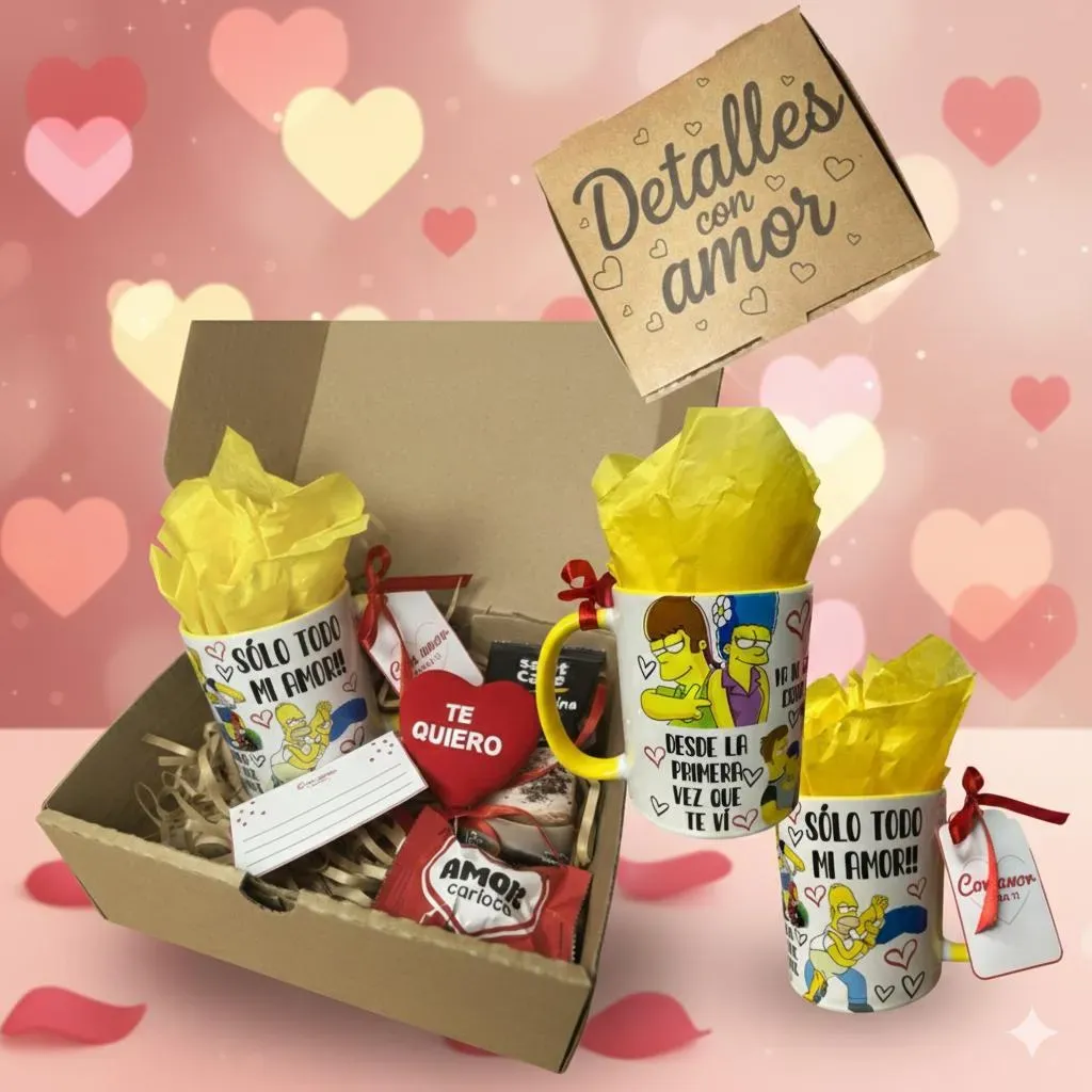 Regalo Para San Valentin Kit Suvenir Caja+taza+chocolate